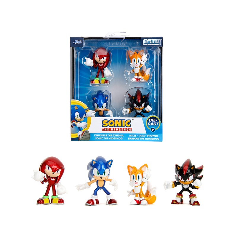 Set of 4 Diecast Figures “Sonic the Hedgehog” Video Game “Metalfigs” Series Diecast Models by Jada