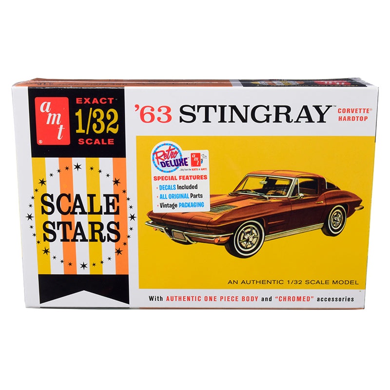 Skill 2 Model Kit 1963 Chevrolet Corvette Stingray Hardtop “Scale Stars” 1/32 Scale Model by AMT