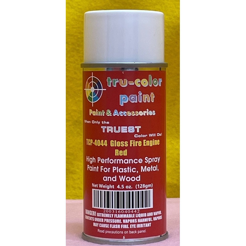 Tru Color TCP-4044 Gloss Fire Engine Red, Spray Can, 4.5 ounce, Plastic, Metal and Wood