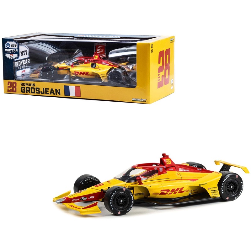 Dallara IndyCar #28 Romain Grosjean “DHL” Andretti Autosport “NTT IndyCar Series” (2023) 1/18 Diecast Model Car by Greenlight