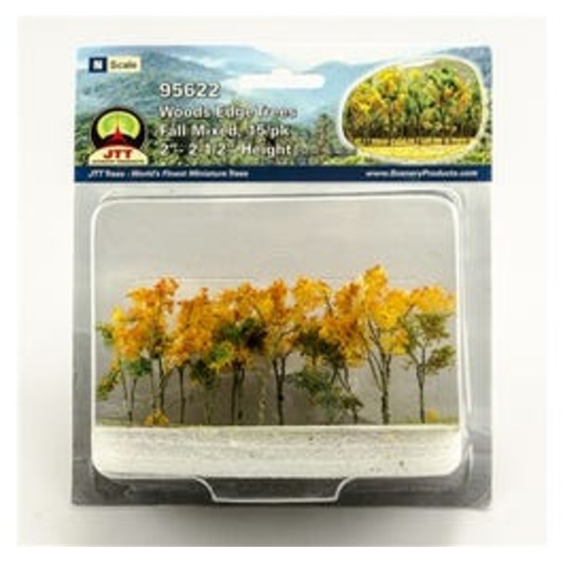JTT 95622 N Woods Edge Trees, Fall Mixed, 2″ to 2.5″, 15/pk