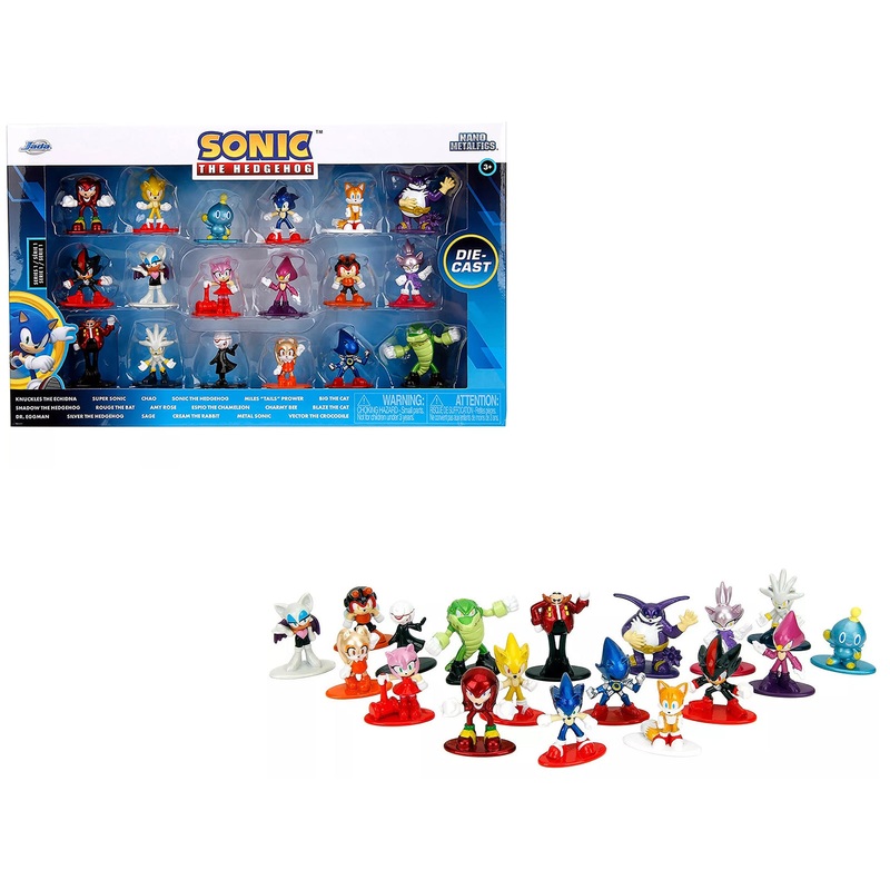 “Sonic The Hedgehog” Set of 18 Diecast Figures “Nano Metalfigs” Series by Jada