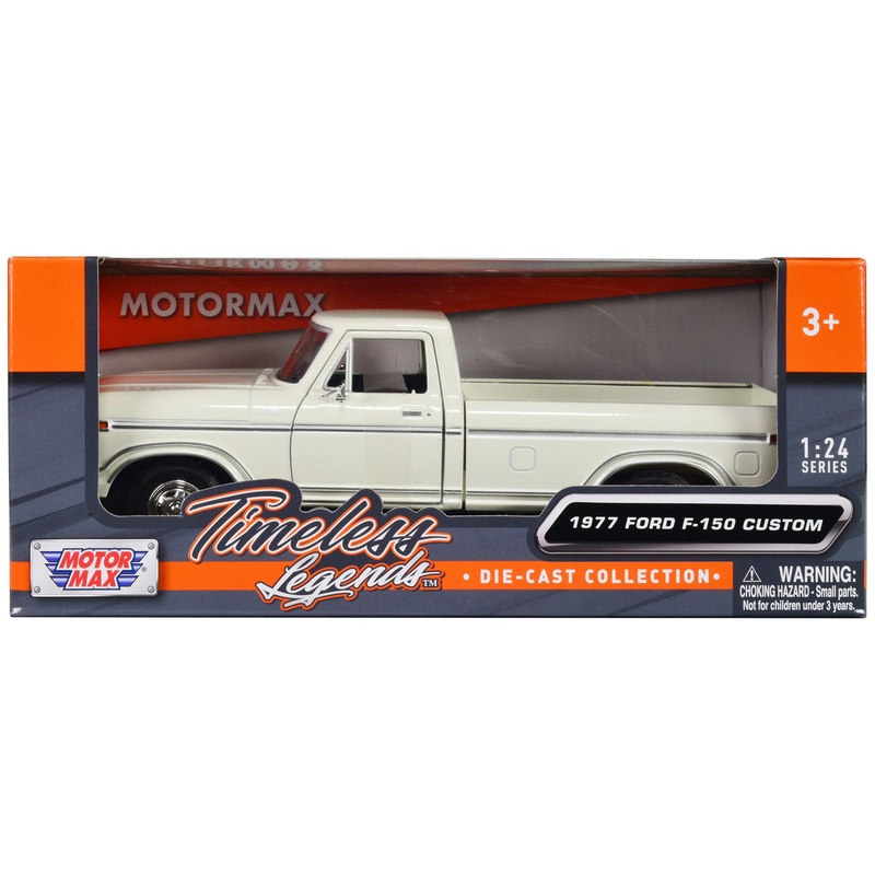 1977 Ford F-150 Custom Pickup Truck White “Timeless Legends” Series 1/24 Diecast Model Car by Motormax