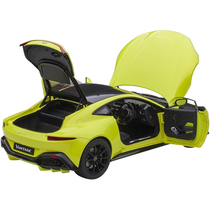 2019 Aston Martin Vantage RHD (Right Hand Drive) Lime Essence Green with Carbon Top 1/18 Model Car by Autoart