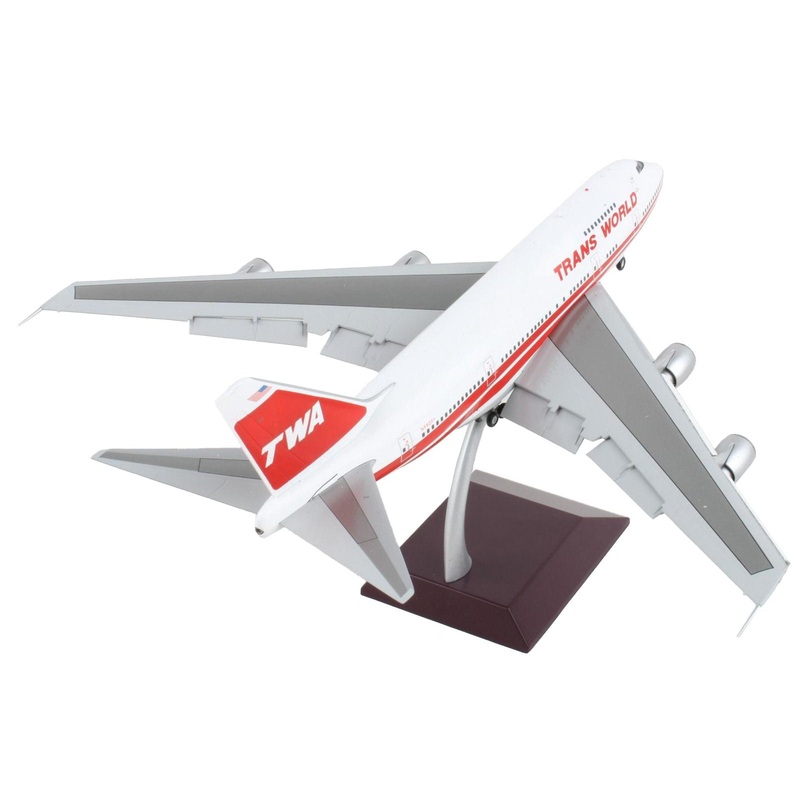 Boeing 747SP Commercial Aircraft with Flaps Down “TWA (Trans World Airlines)” White with Red Stripes and Tail “Gemini 200” Series 1/200 Diecast Model Airplane by GeminiJets