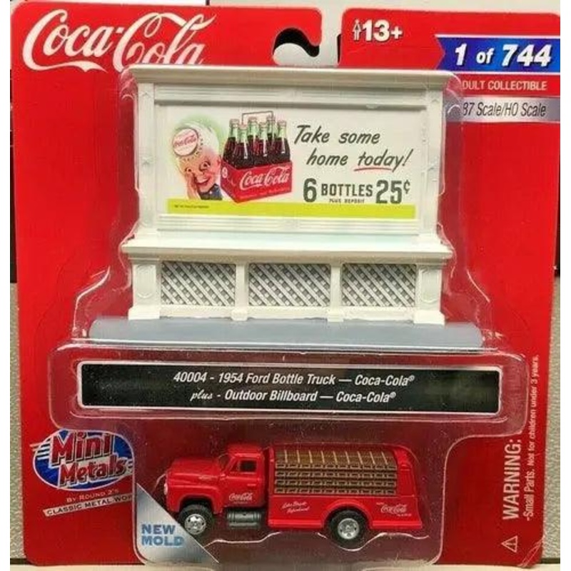 CMW 1954 Ford Bottle Truck with Billboard (Coca-Cola) 1:87 HO Scale