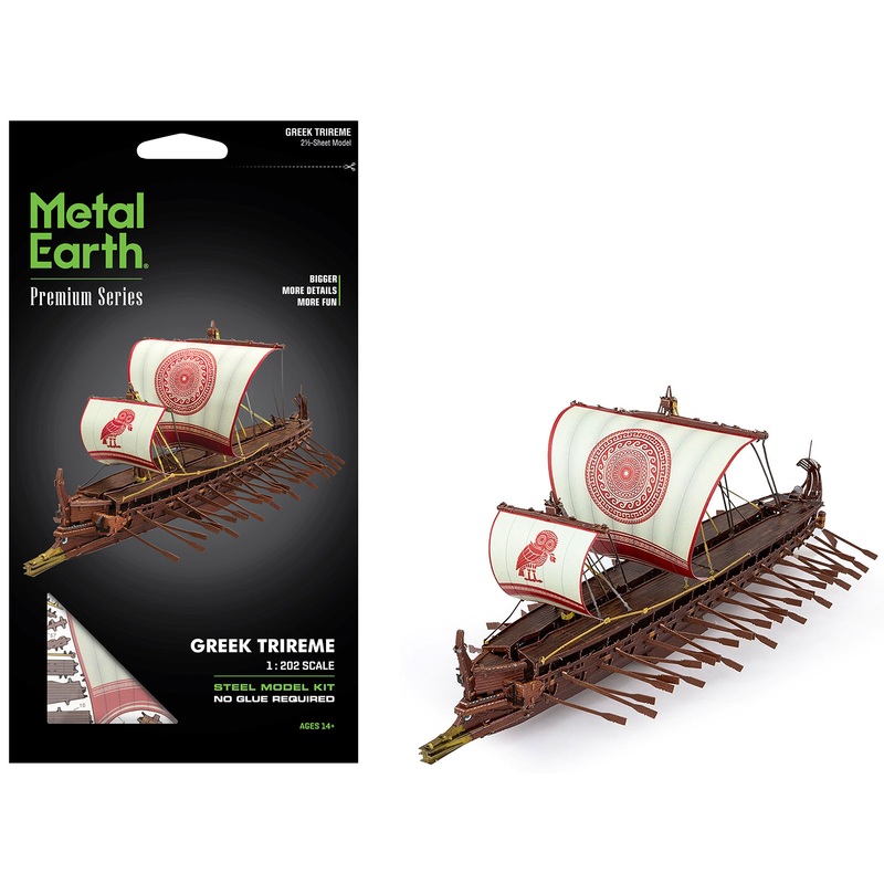 Model Kit Greek Trireme Warship (Expert Difficulty) Steel Model by Metal Earth