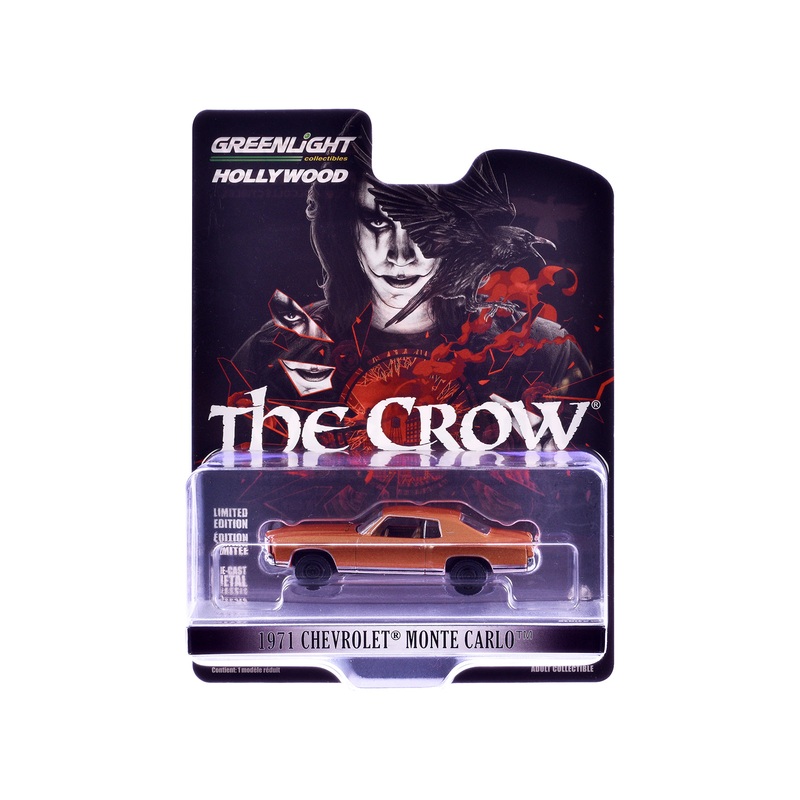 1971 Chevrolet Monte Carlo Orange Metallic “The Crow” (1994) Movie “Hollywood Series” Release 43 1/64 Diecast Model Car by Greenlight