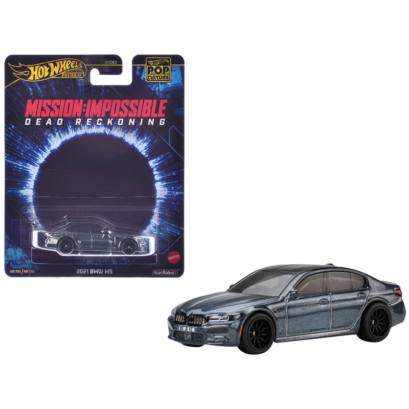 2021 BMW M5 Gray Metallic with Black Top “Mission: Impossible  Dead Reckoning” (2023) Movie “Pop Culture” Series Diecast Model Car by Hot Wheels