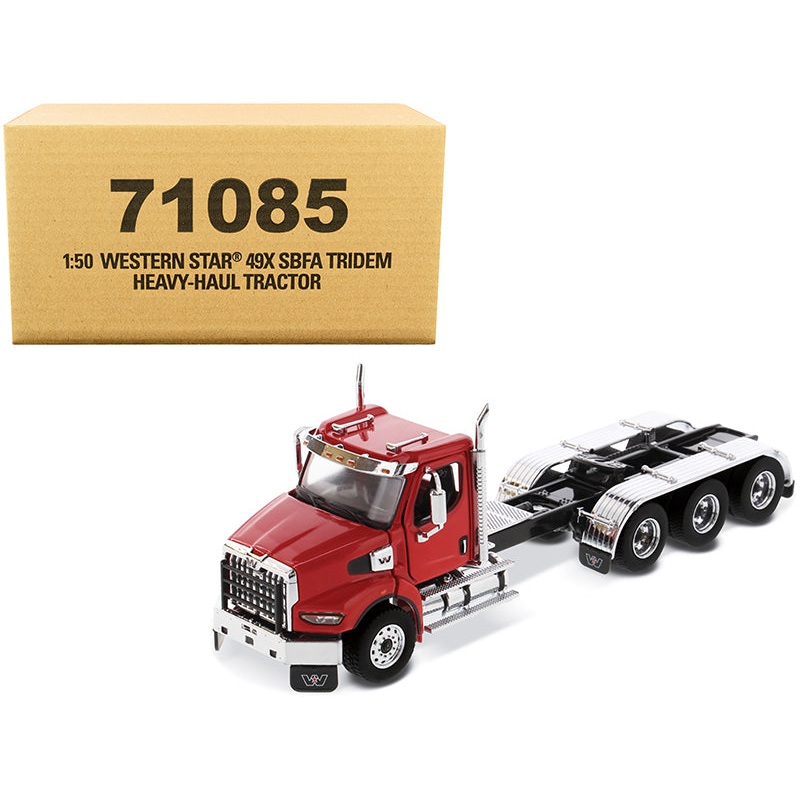 Western Star 49X SBFA Tridem Day Cab Heavy-Haul Truck Tractor Viper Red “Transport Series” 1/50 Diecast Model by Diecast Masters