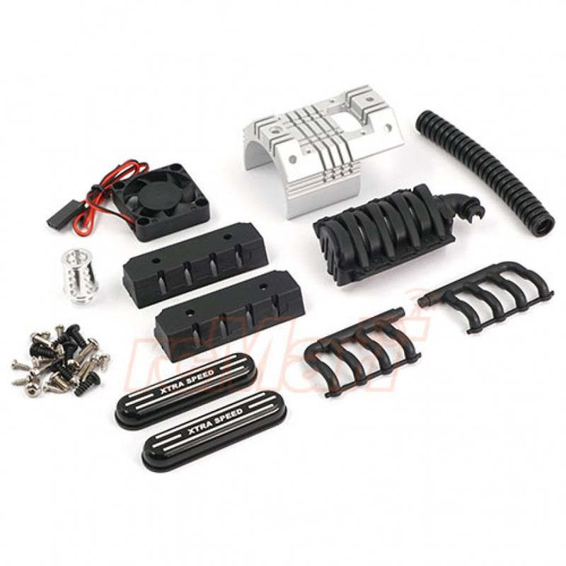 Xtra Speed – Aluminum & Plastic Simulation Engine Heat Sink w/Fan for 540 -550 Motor