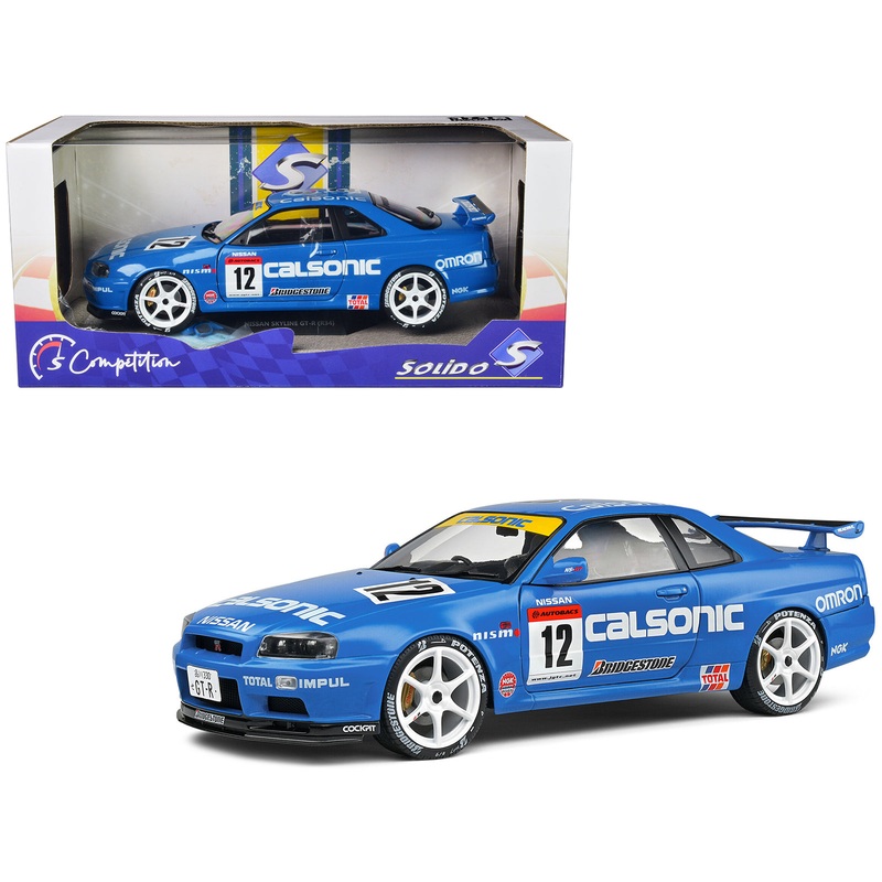 2000 Nissan Skyline GT-R (R34) Streetfighter RHD (Right Hand Drive) #12 Blue “Calsonic Tribute” “Competition” Series 1/18 Diecast Model Car by Solido