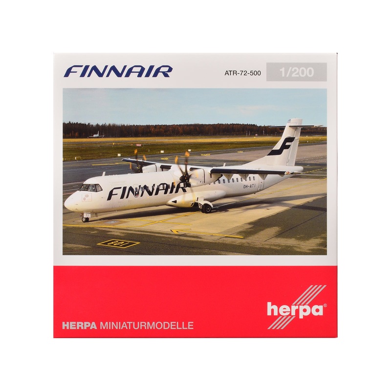 ATR 72-500 Commercial Aircraft “FinnAir” (OH-ATI) White 1/200 Diecast Model Airplane by Herpa