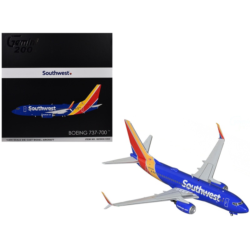 Boeing 737-700 Commercial Aircraft “Southwest Airlines” (N943WN) Blue with Striped Tail “Gemini 200” Series 1/200 Diecast Model Airplane by GeminiJets