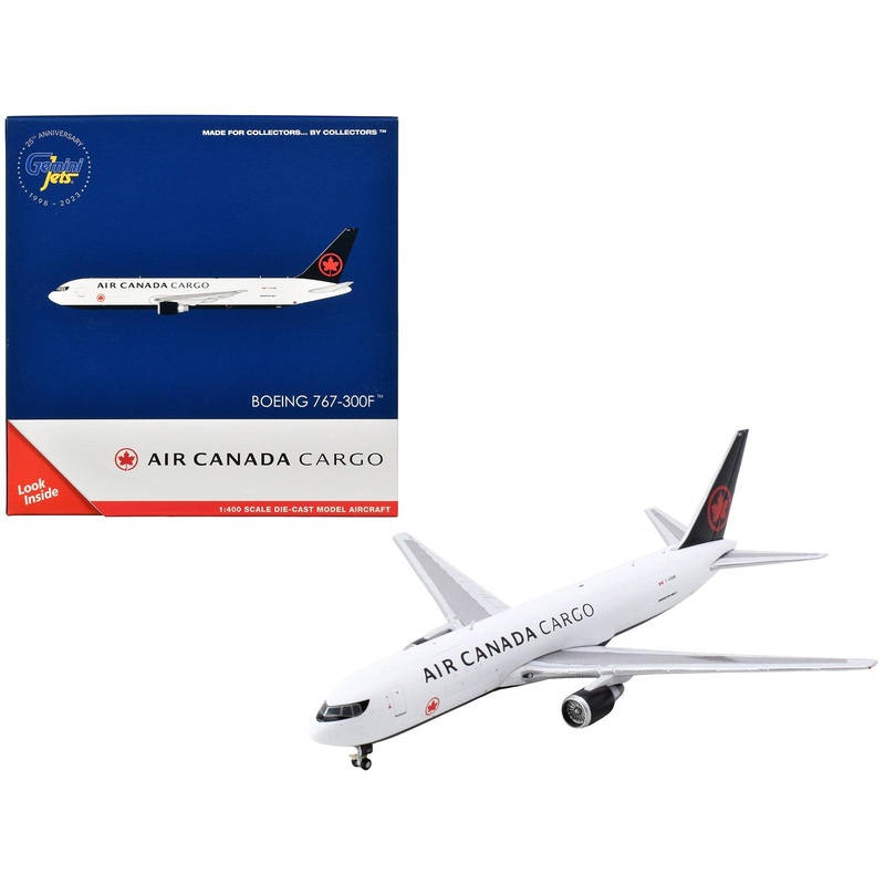 Boeing 767-300F Commercial Aircraft “Air Canada Cargo” (C-GXHM) White with Black Tail 1/400 Diecast Model Airplane by GeminiJets