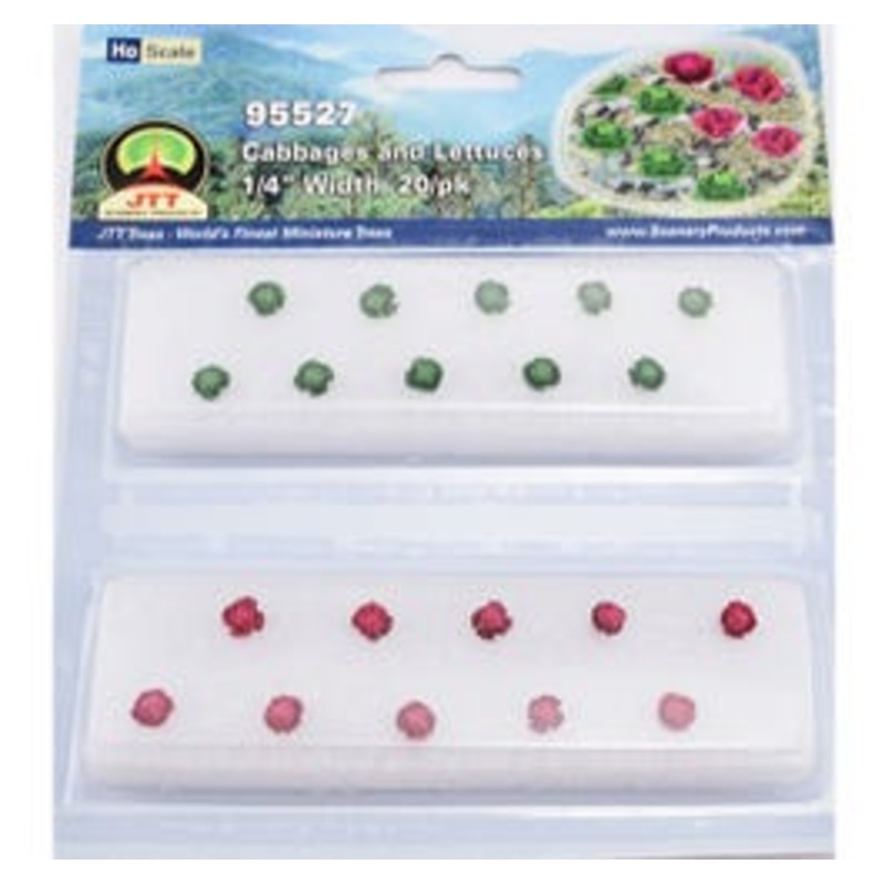 JTT 95527 Cabbages & Lettuces 1/4″ Width HO-scale, 20/pk