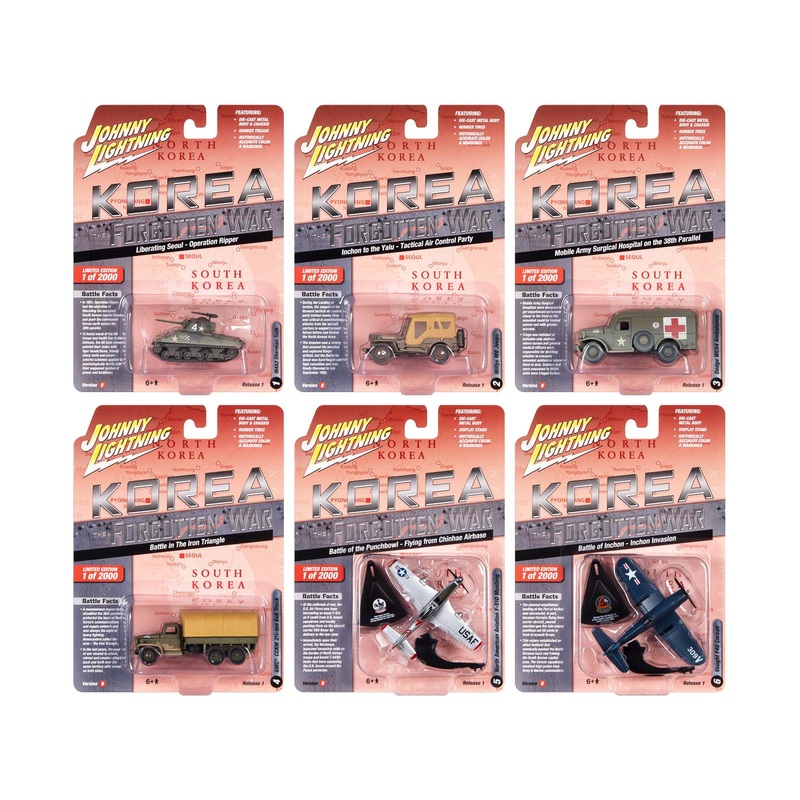 “Korea: The Forgotten War” Military Set B of 6 pieces 2023 Release 1 Limited Edition to 2000 pieces Worldwide Diecast Models by Johnny Lightning