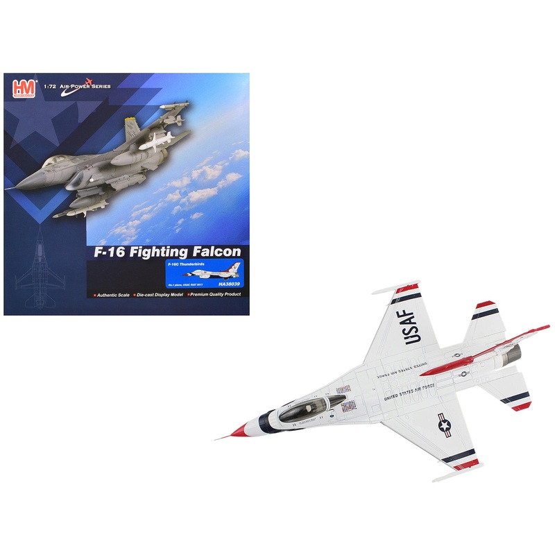 Lockheed F-16C Fighting Falcon Fighter Aircraft “Thunderbirds #1 Royal International Air Tattoo” (2017) United States Air Force “Air Power Series” 1/72 Diecast Model by Hobby Master