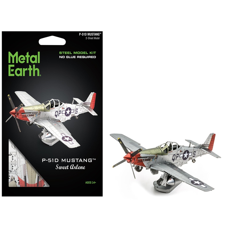 Model Kit North American P-51D Mustang Fighter Aircraft “Sweet Arlene” United States Army Air Forces (Challenging Difficulty) Steel Model by Metal Earth