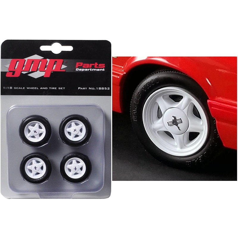Pony Wheels and Tires Set of 4 pieces from “1992 Ford Mustang LX” 1/18 by GMP