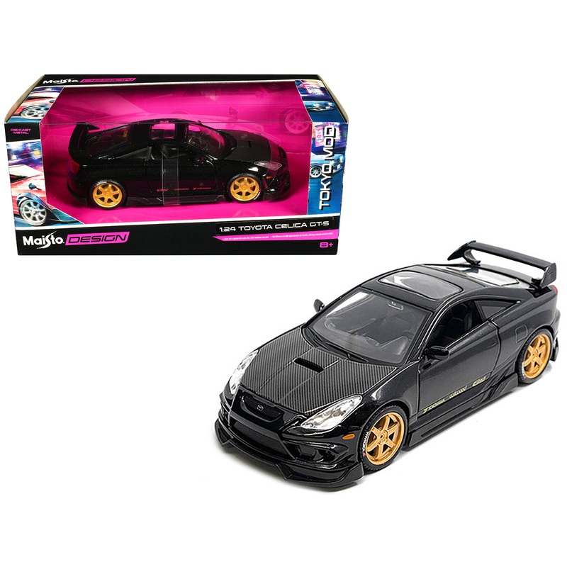 Toyota Celica GT-S Black with Carbon Hood and Sunroof “Maisto Design Tokyo Mod” Series 1/24 Diecast Model Car by Maisto