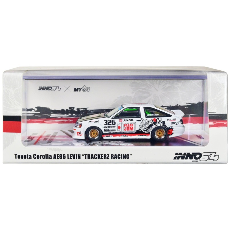 Toyota Corolla AE86 Levin RHD (Right Hand Drive) #326 “Trackerz Racing” 1/64 Diecast Model Car by Inno Models