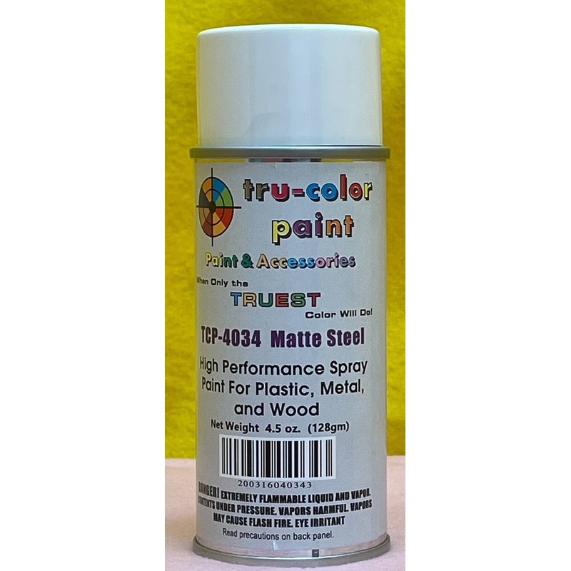 Tru Color TCP-4034 Matte Steel, Spray Can, 4.5 ounce, Plastic, Metal and Wood
