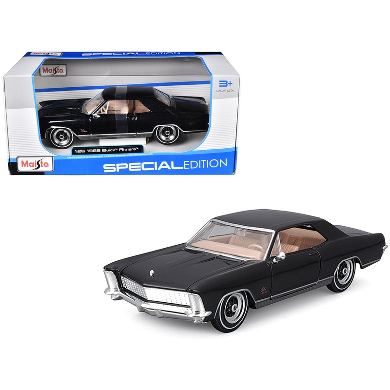 1965 Buick Riviera Gran Sport Black Metallic “Special Edition” Series 1/26 Diecast Model Car by Maisto