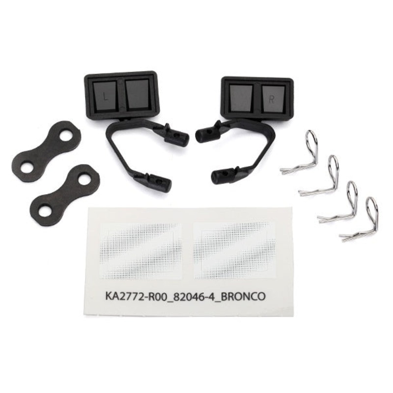 Traxxas – 8073 – Ford Bronco Side Mirrors -Black Left & Right (TRX-4)