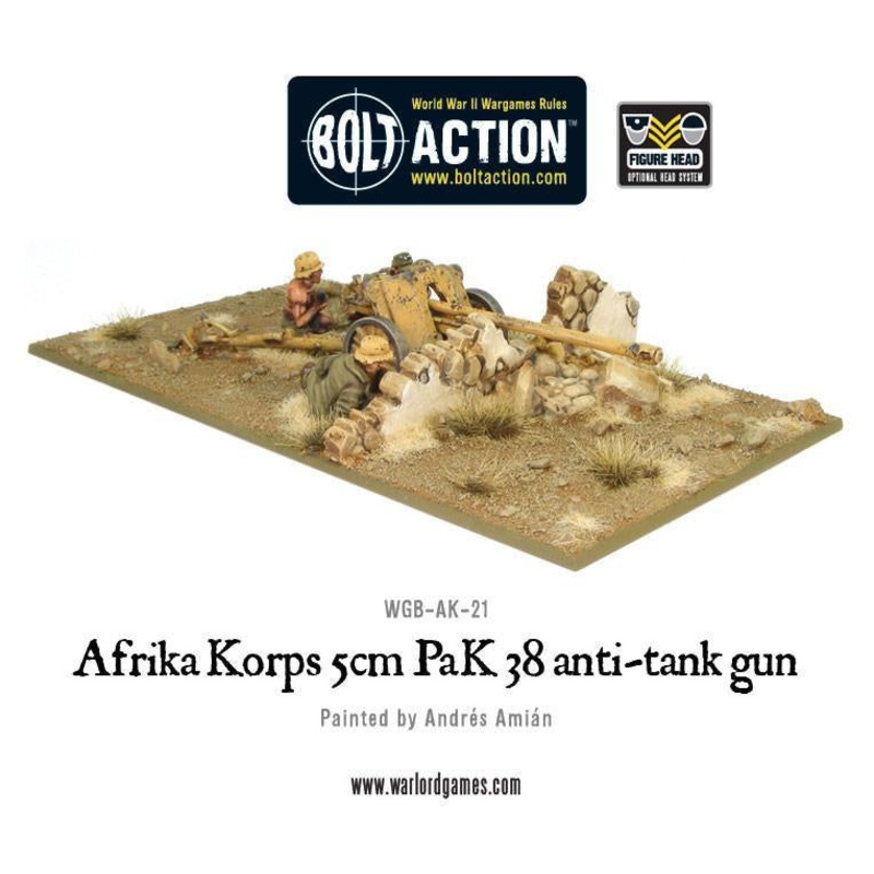 Warlord – Bolt Action: Afrika Korps 5cm PaK 38 Anti-tank Gun (Metal)