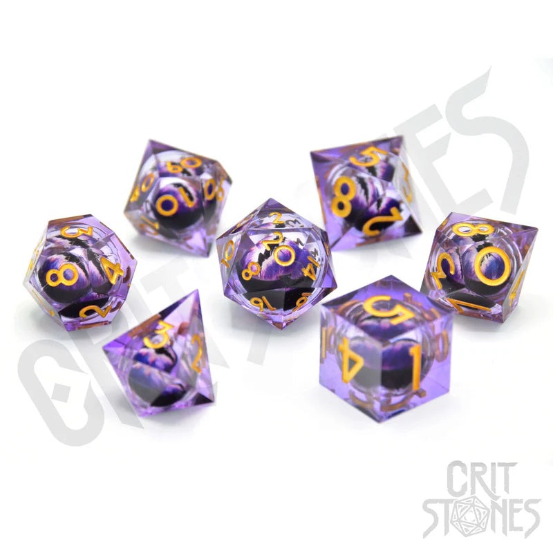 CritStones – Resin RPG Dice Set – Poison Dragon’s Gaze Floating Eye