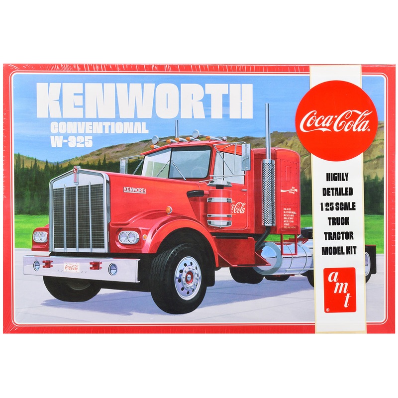 Skill 3 Model Kit Kenworth Conventional W-925 Tractor Truck “Coca-Cola” 1/25 Scale Model by AMT