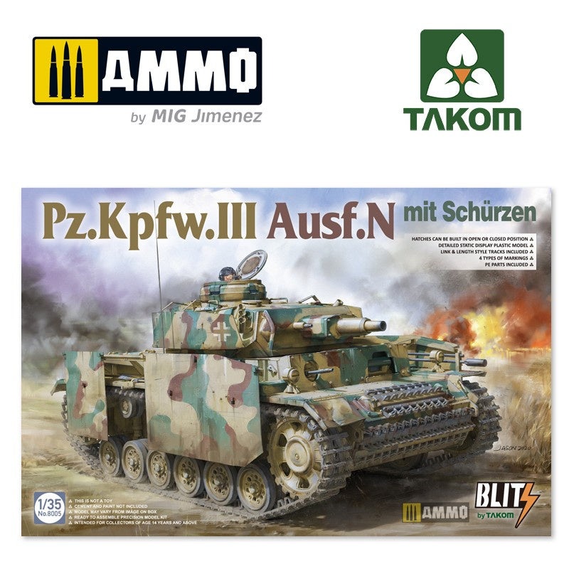 Takom – 1/35 Pz.Kpfw.III Ausf.N mit Schruzen