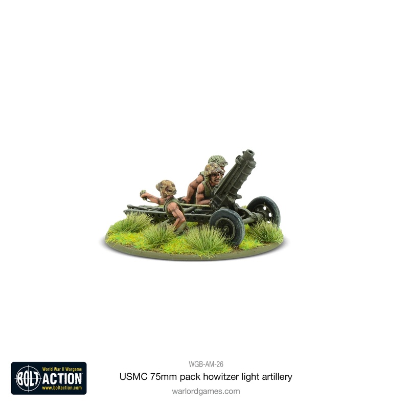 Warlord – Bolt Action: USMC 75mm Pack Howitzer Light Artillery (Metal)