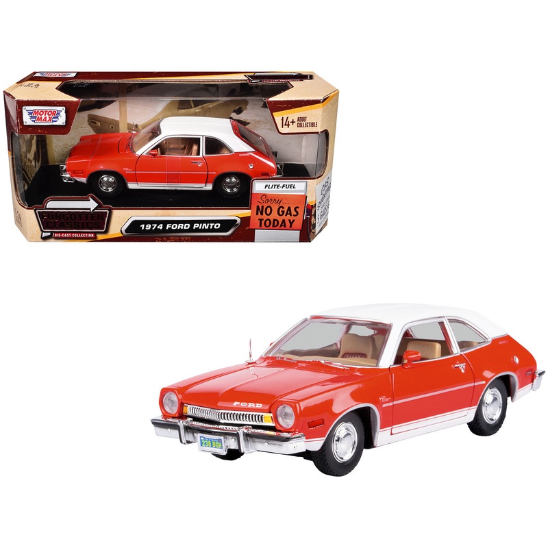 1974 Ford Pinto Orange with White Top “Forgotten Classics” Series 1/24 Diecast Model Car by Motormax