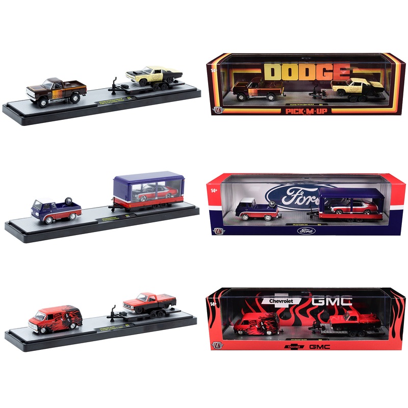 Auto Haulers Set of 3 Trucks Release 84 Limited Edition to 9600 pieces Worldwide 1/64 Diecast Models by M2 Machines