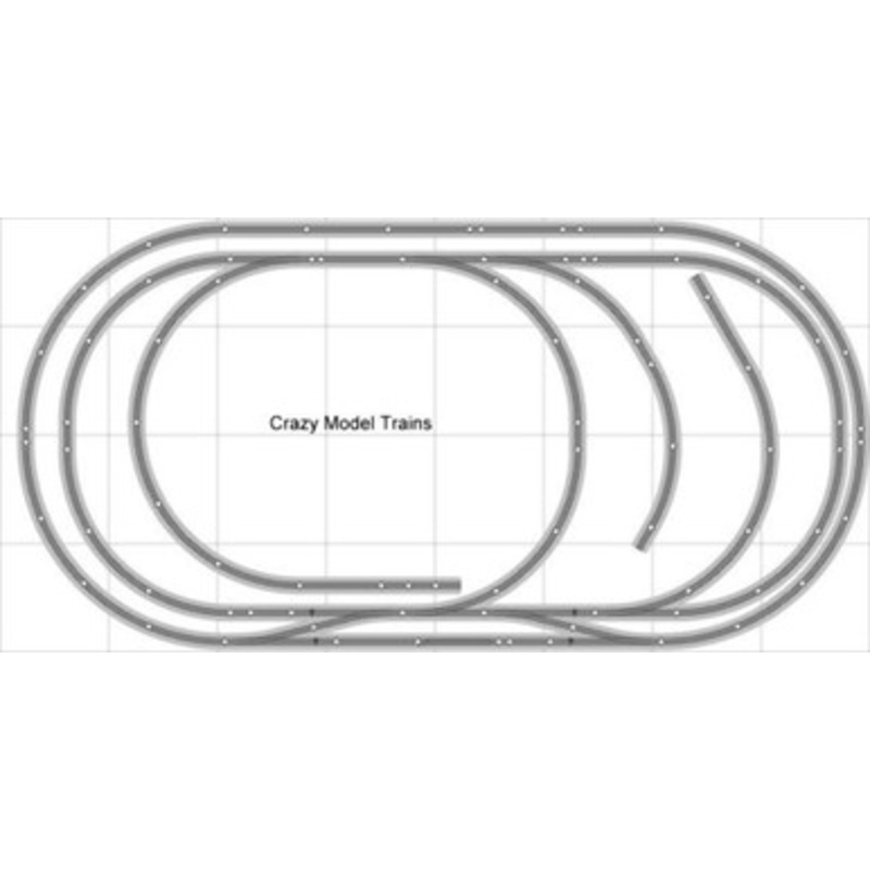 Bachmann E-Z Track Train Layout #009 Train Set HO Scale 4′ X 8′ Wire Switches