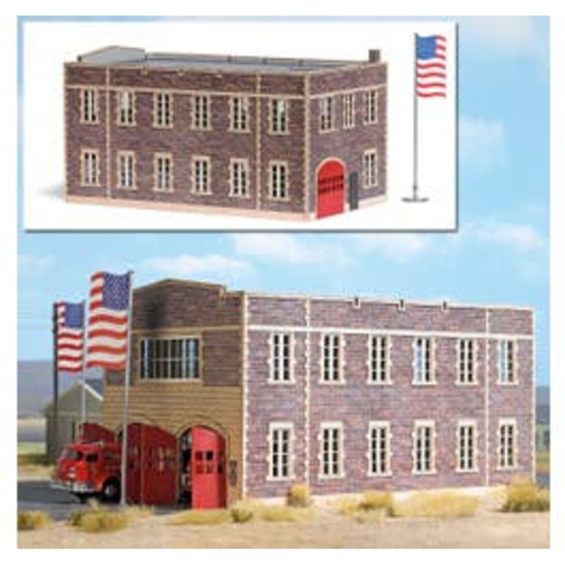Busch 9732  HO US Fire Station kit