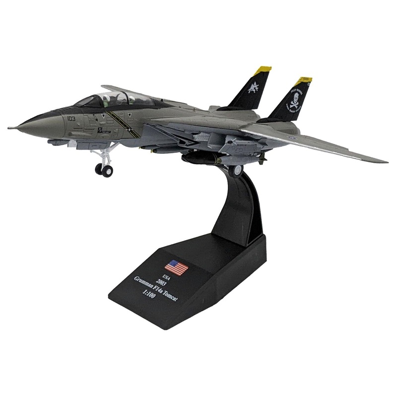 Grumman F-14B Tomcat Fighter Aircraft “VF-103 Jolly Rogers Last Tomcat Cruise USS John F. Kennedy (CV-67)” (2004) United States Navy 1/100 Diecast Model Airplane