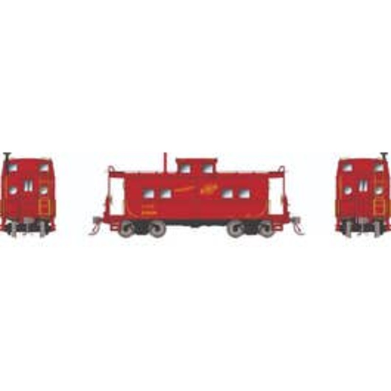 Rapido 144101 HO Northeastern-style Caboose w/ porthole windows: C&NW – Red Scheme: #10807