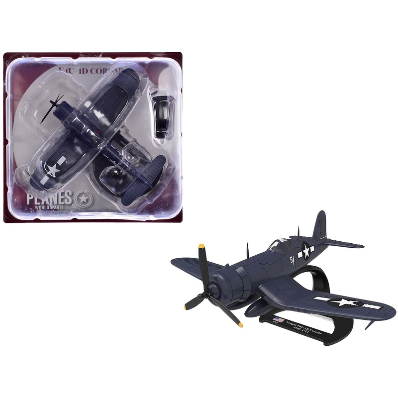 Vought F4U-1D Corsair Fighter Aircraft “Robert Wade VMF-323 Death Rattlers Yontan Airfield Okinawa” (1945) United States Marine Corps “Planes of World War II” Series 1/72 Diecast Model Airplane by Luppa