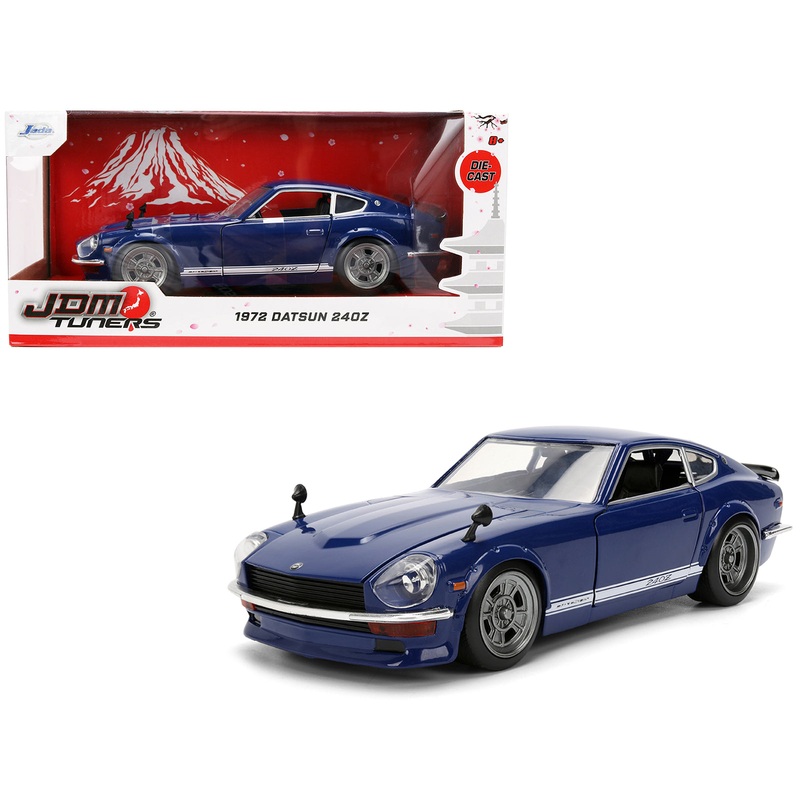 1972 Datsun 240Z Blue with White Stripes “JDM Tuners” Series 1/24 Diecast Model Car by Jada