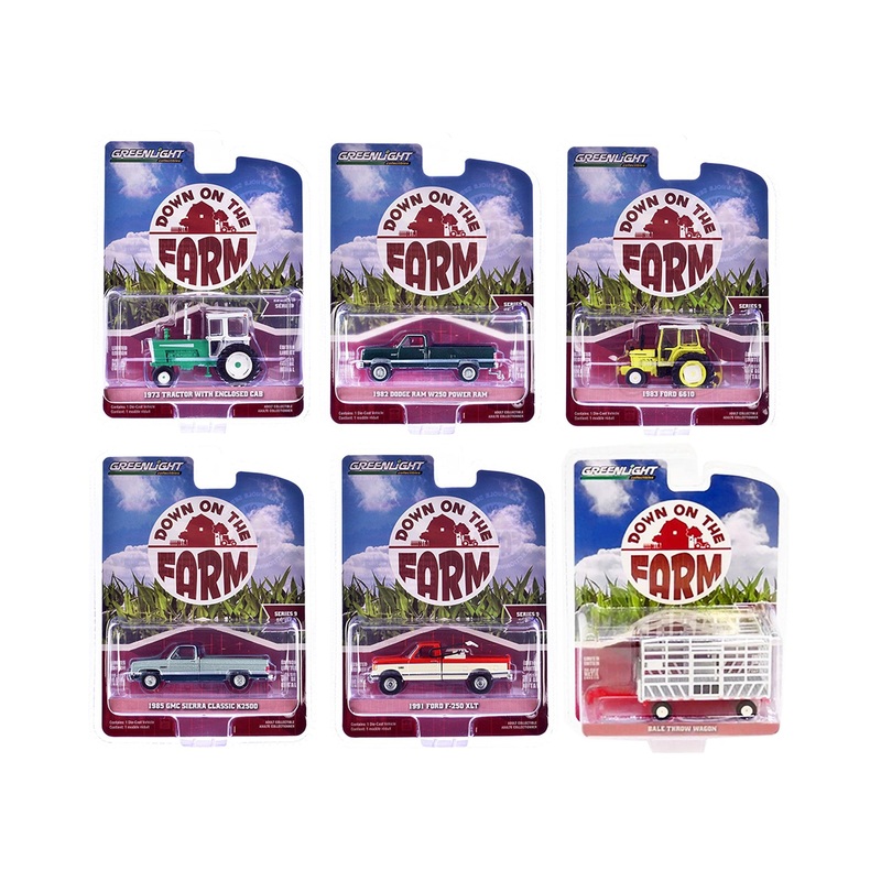 “Down on the Farm” Series Set of 6 pieces Release 9 1/64 Diecast Models by Greenlight