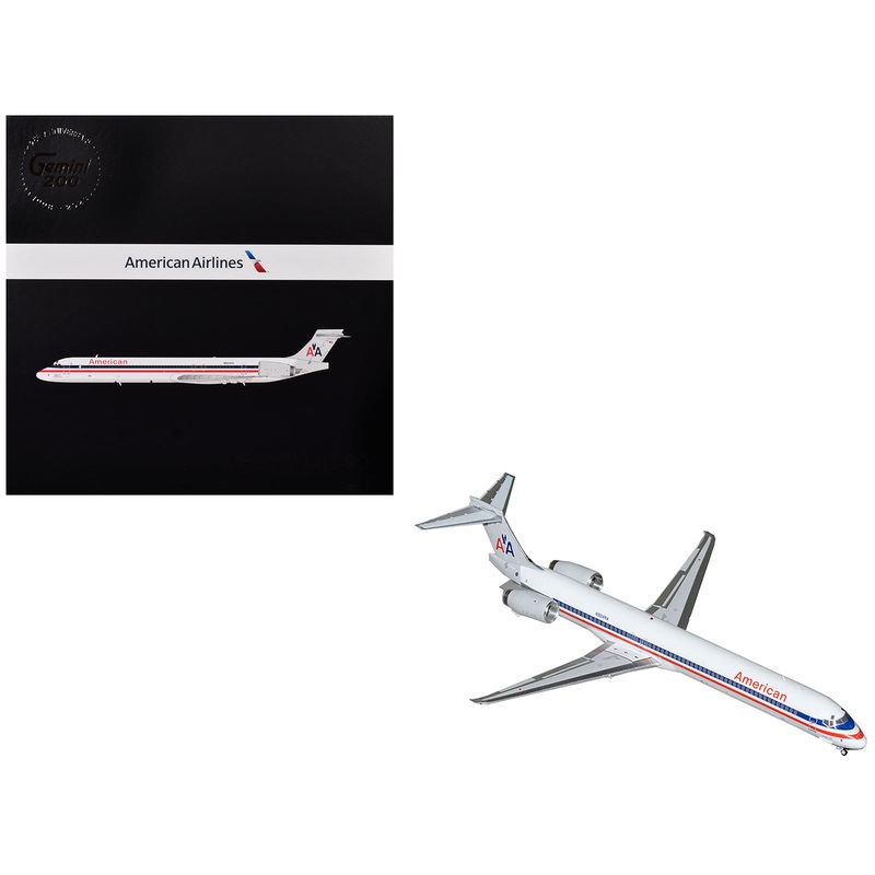McDonnell Douglas MD-90 Commercial Aircraft “American Airlines” (N904RA) White with Red and Blue Stripes “Gemini 200” Series 1/200 Diecast Model Airplane by GeminiJets