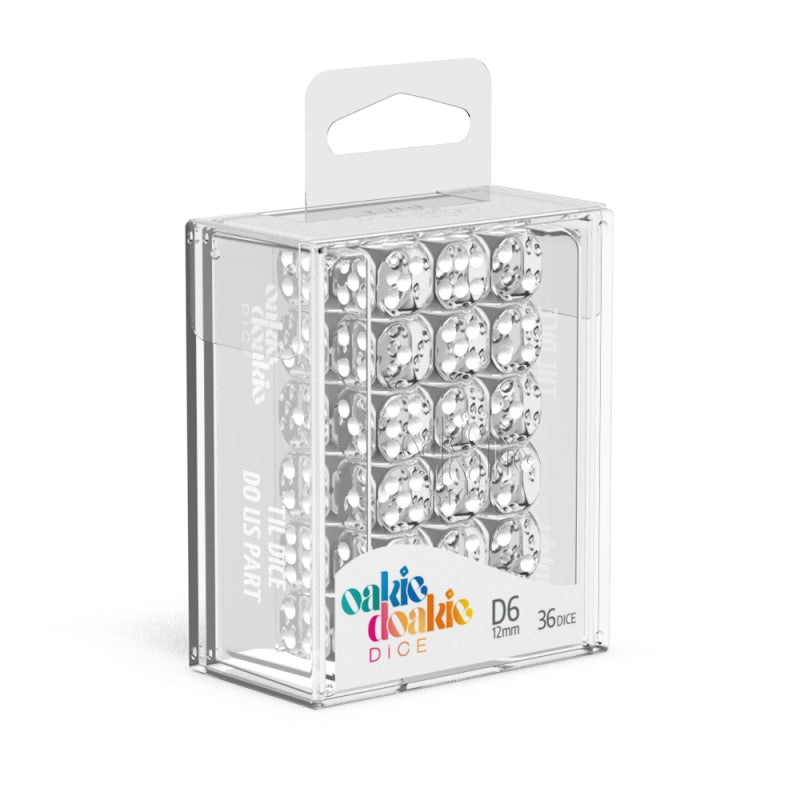 Oakie Doakie Dice – D6 Dice 12mm Translucent Clear (36)