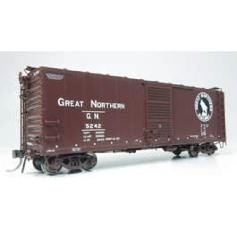 Rapido 155005a HO GN 40' Boxcar w/ Late IDNE Great Northern – Mineral Red Single Car