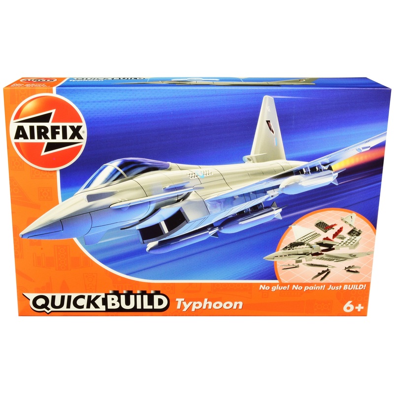 Skill 1 Model Kit Eurofighter Typhoon Snap Together Painted Plastic Model Airplane Kit by Airfix Quickbuild