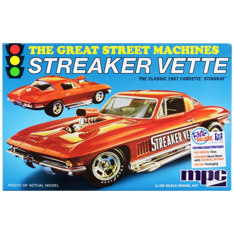 Skill 2 Model Kit 1967 Chevrolet Corvette Stingray “Streaker Vette” “The Great Street Machines” Series 1/25 Scale Model Car by MPC