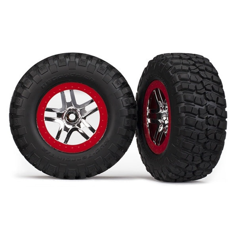 Traxxas – 6873A – Tire & Wheel Assy Glued SCT (2) (4WD f/r – 2WD rear) (SL4X4)