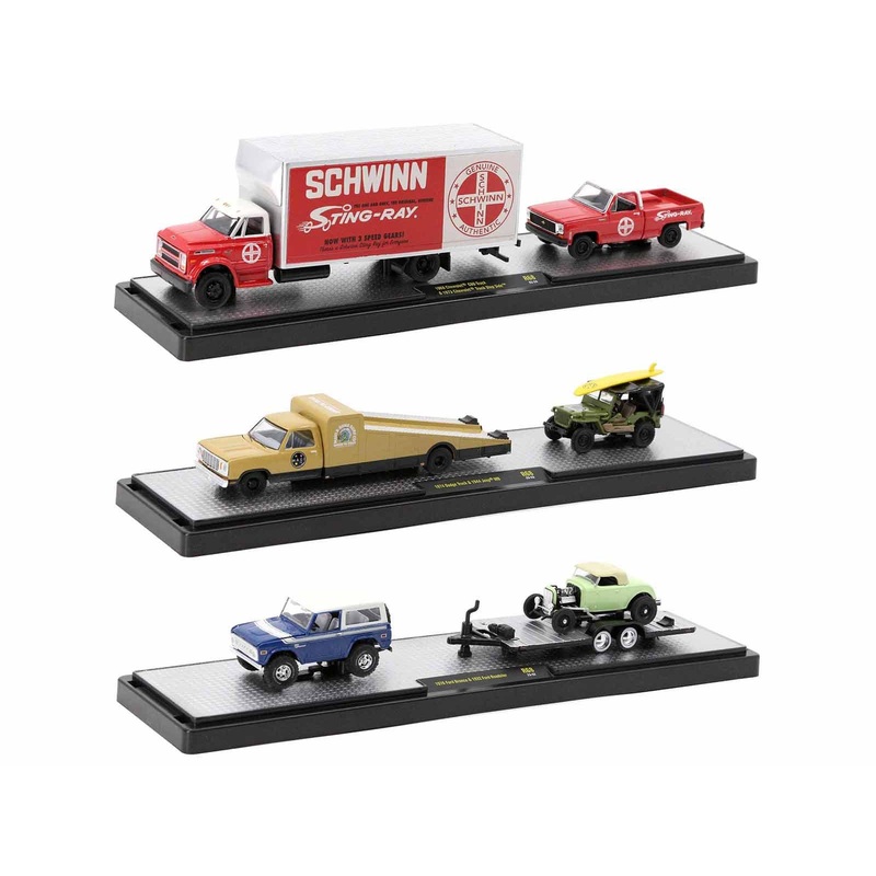 Auto Haulers Set of 3 Trucks Release 68 Limited Edition to 9600 pieces Worldwide 1/64 Diecast Models by M2 Machines